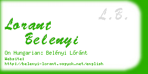 lorant belenyi business card